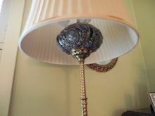Load image into Gallery viewer, Brass Standing Lamp with tray and shade