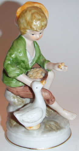 Figurine – Boy with Goose – Porcelain