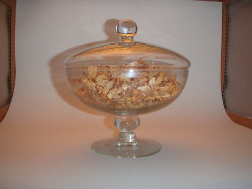 Pattern Glass Dish with Lid on Pedestal