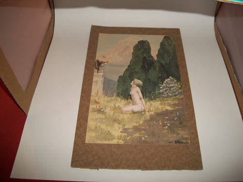 Picture of a Woman in a field with Trees behind her
