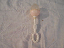 Load image into Gallery viewer, Pink Plain Baby Rattle with Design on White Handle