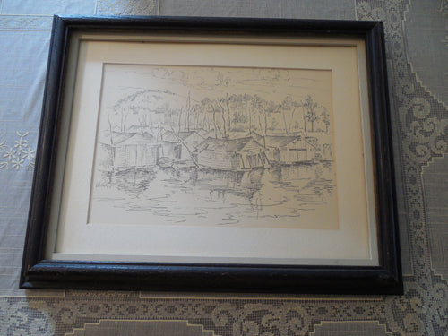 Red Wing, MN Boat Houses Penciled