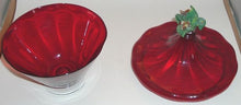 Load image into Gallery viewer, Red or Ruby Glass Candy Dish on Pedestal with Lid
