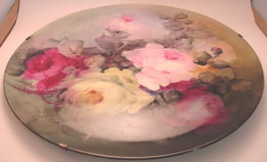 T & V Limoges France Handpainted Large Porcelain Plate