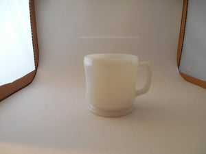 Vintage Plain Heavy White Milk Glass Shaving Mug