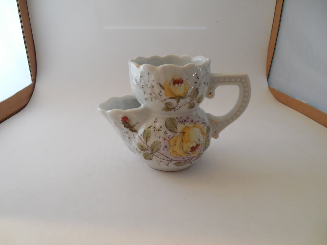 Vintage Scuttle Shaving Mug with Three Holes